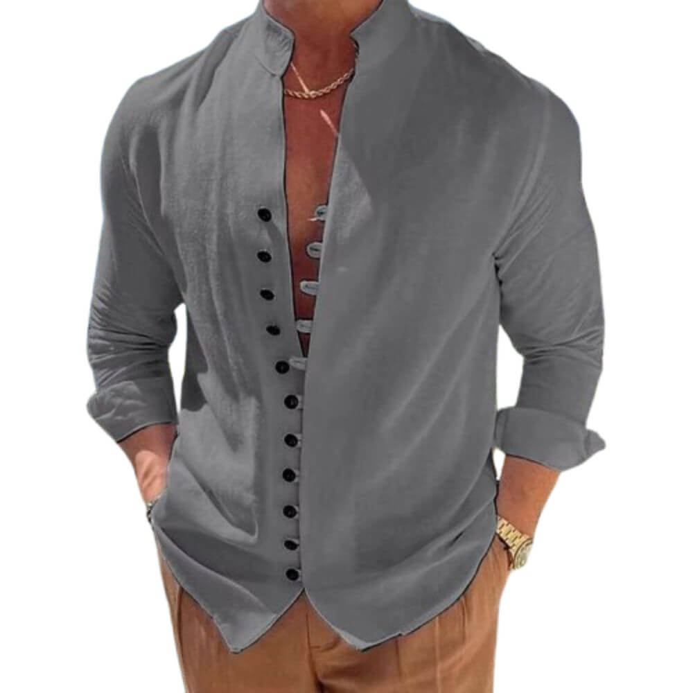 Camisa Masculina em Linho Retrô Garopaba