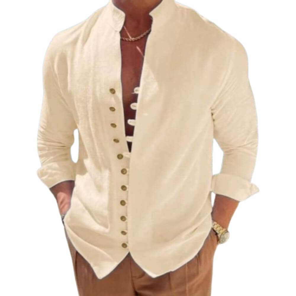 Camisa Masculina em Linho Retrô Garopaba