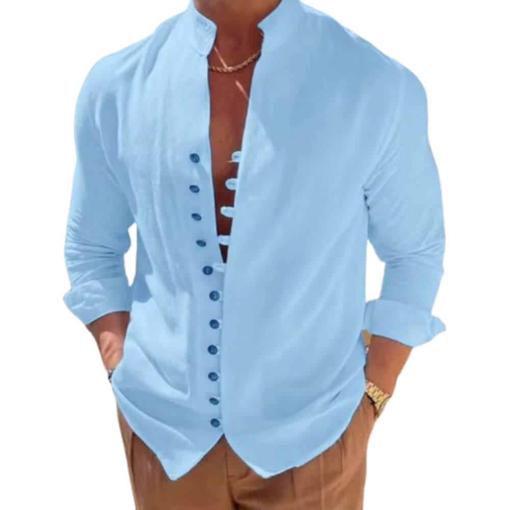 Camisa Masculina em Linho Retrô Garopaba