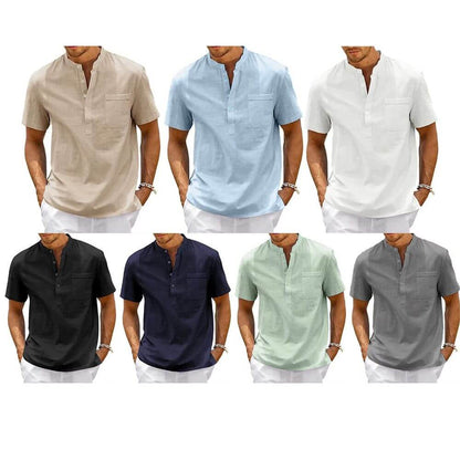 Camisa Masculina Manga Curta em Linho Noronha