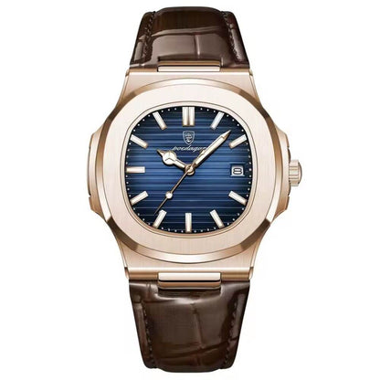 Relógio Masculino com Pulseira de Couro Lisboa