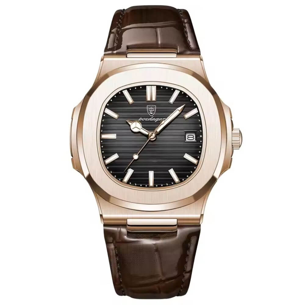 Relógio Masculino com Pulseira de Couro Lisboa