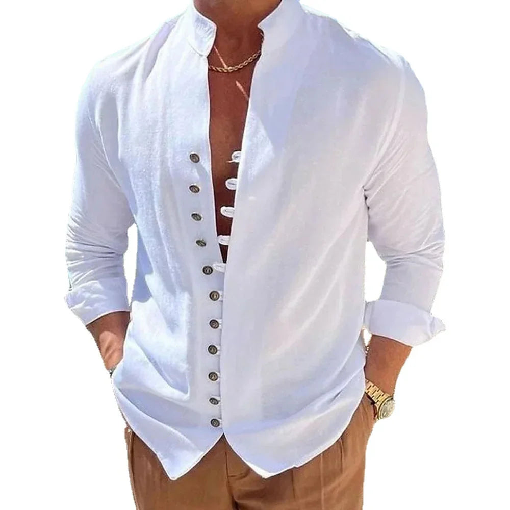 Camisa Masculina em Linho Retrô Garopaba