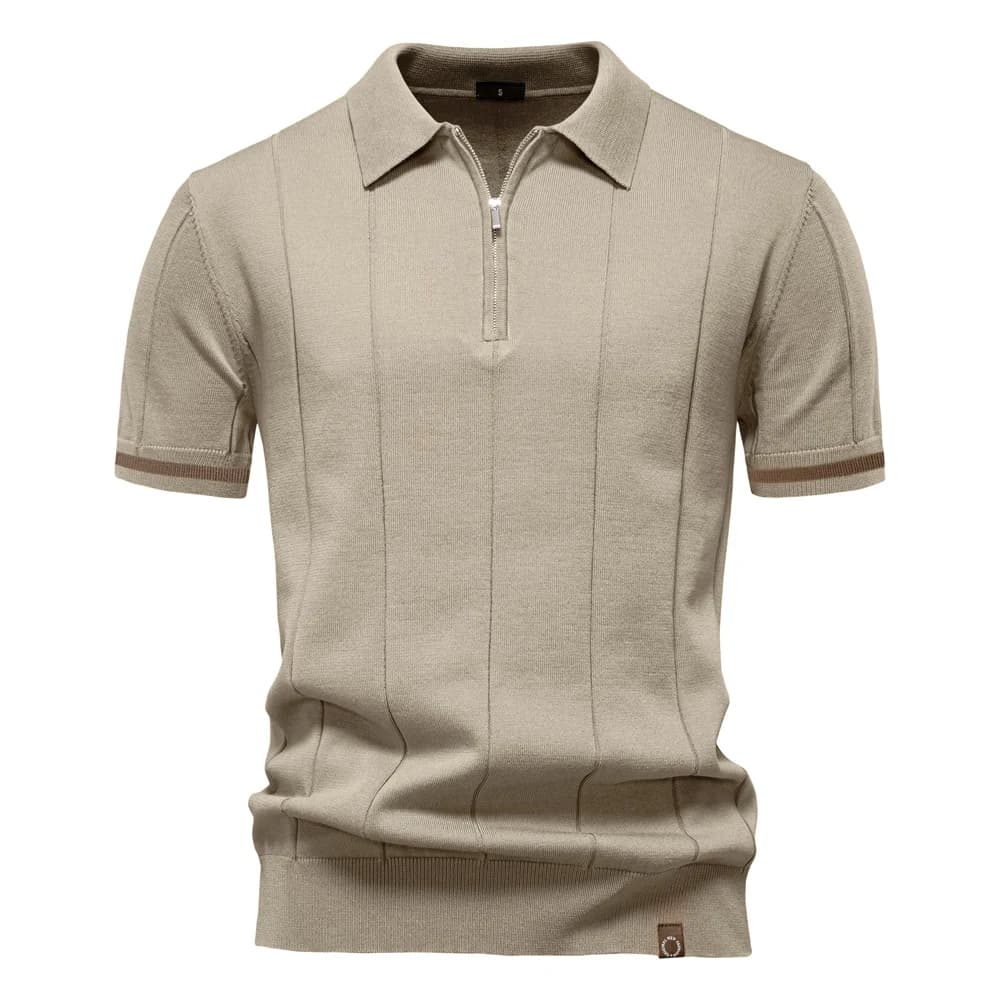 Camisa Polo Masculina Casual com Zíper Quebec