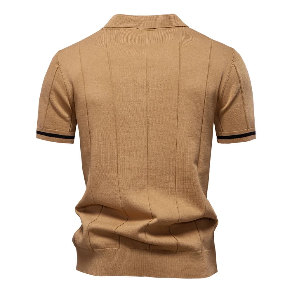 Camisa Polo Masculina Casual com Zíper Quebec