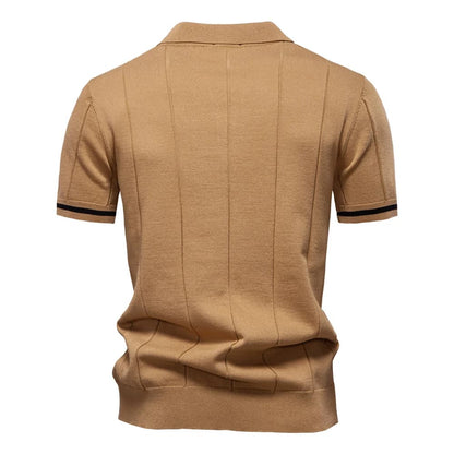 Camisa Polo Masculina Casual com Zíper Quebec