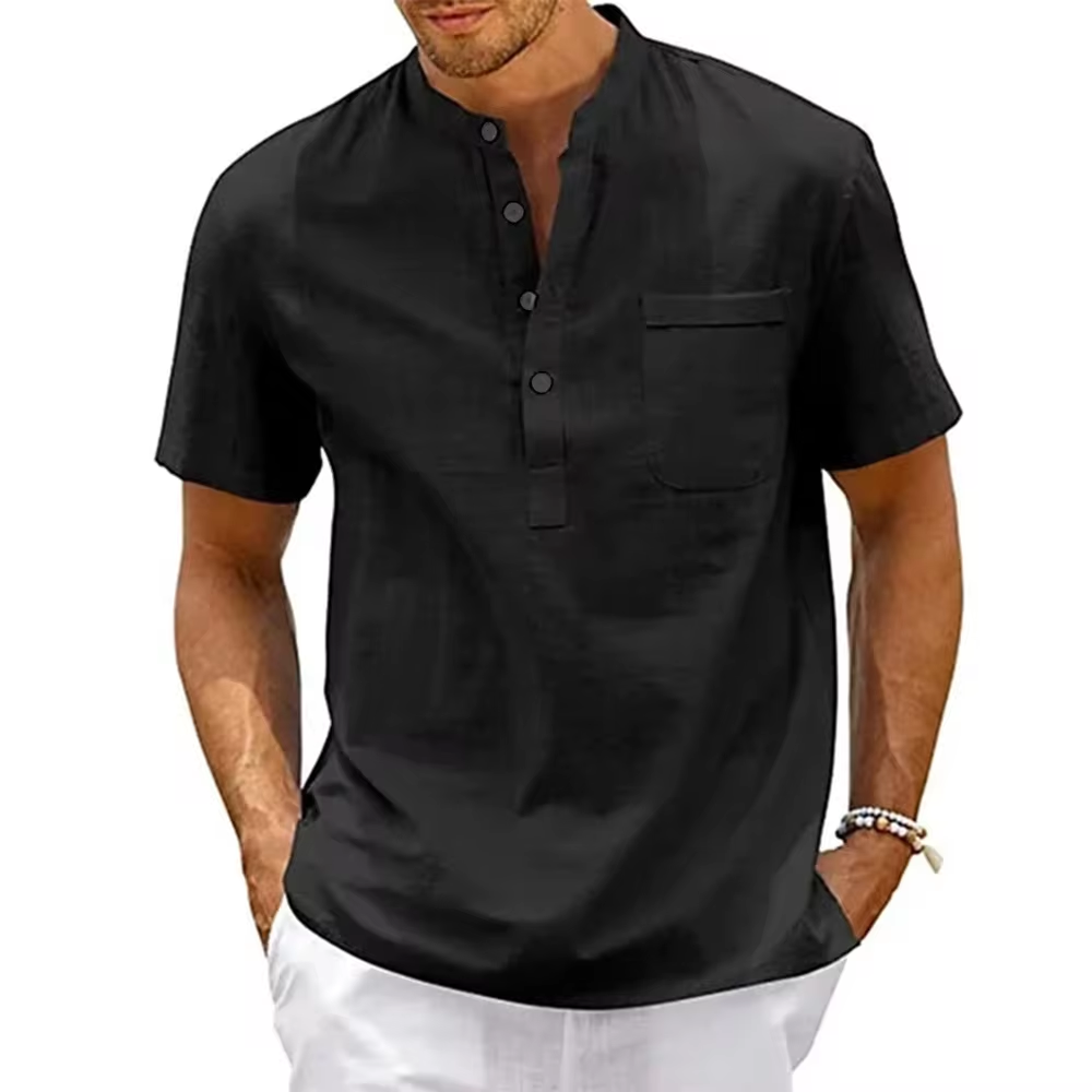 Camisa Masculina Manga Curta em Linho Noronha