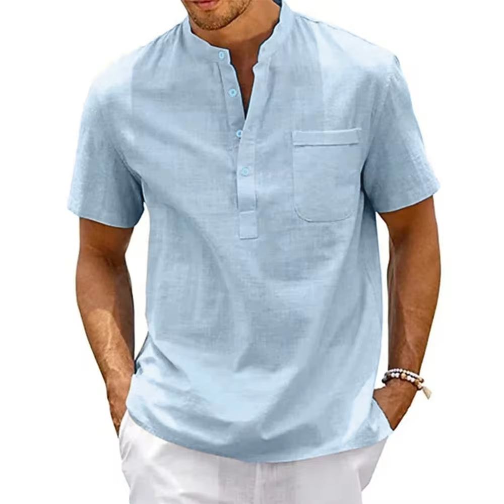 Camisa Masculina Manga Curta em Linho Noronha