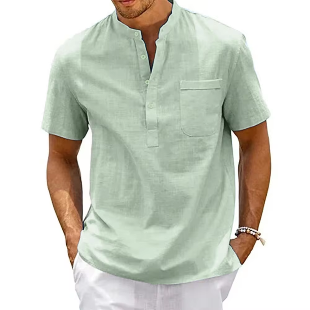 Camisa Masculina Manga Curta em Linho Noronha