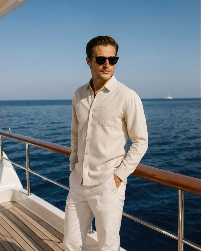 Camisa Masculina Puro Linho Mykonos