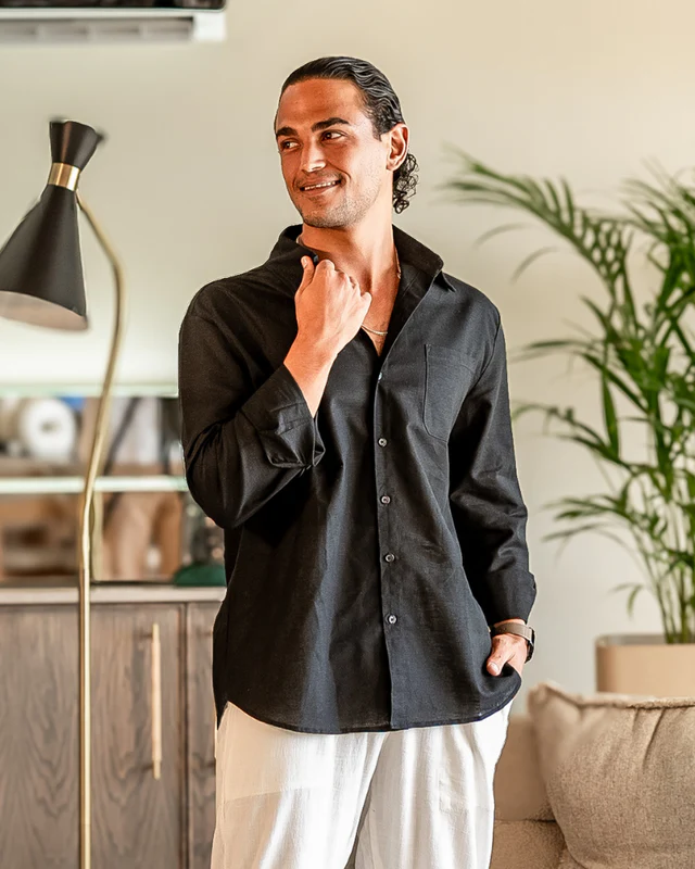Camisa Masculina Puro Linho Mykonos
