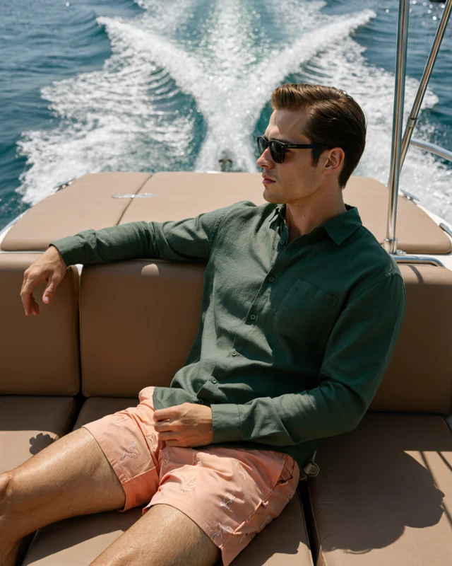 Camisa Masculina Puro Linho Mykonos