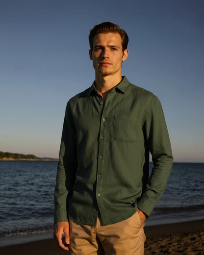 Camisa Masculina Puro Linho Mykonos