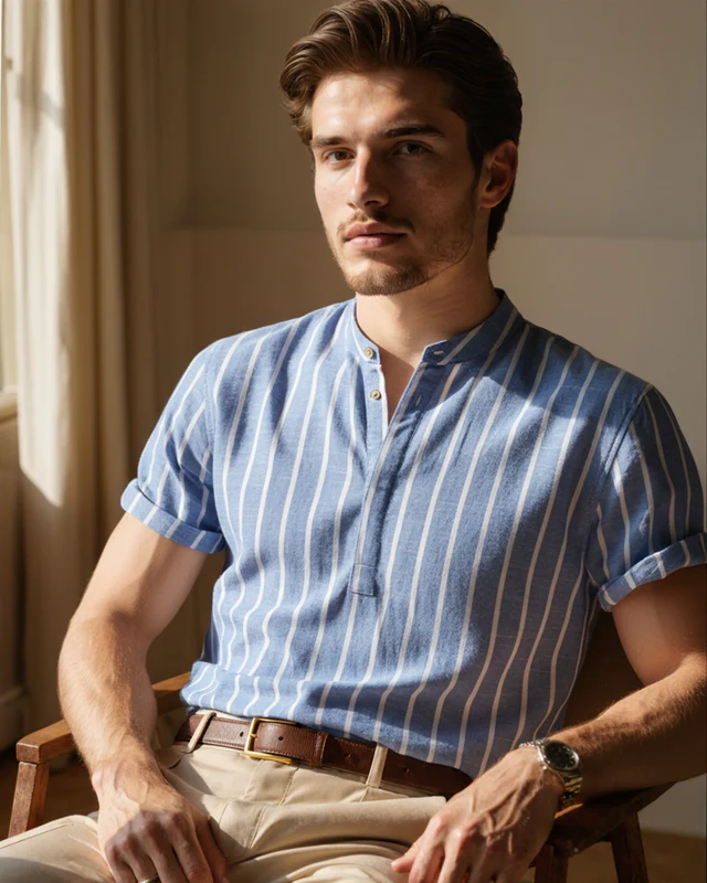 Camisa Polo Masculina Listrada Mônaco