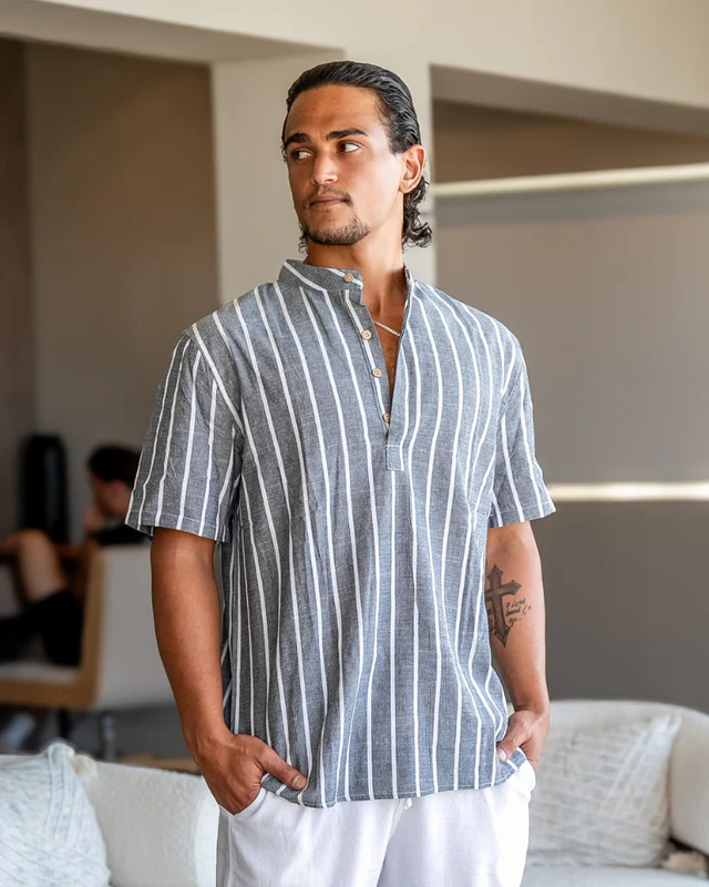 Camisa Polo Masculina Listrada Mônaco
